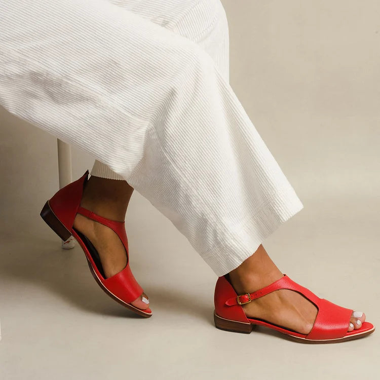 Jordan Open-Toe Flat Sandals Everyday Comfort Red