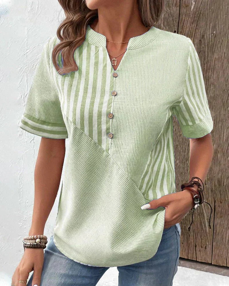 Veronica Hayes Striped Relaxed Breathable Blouse