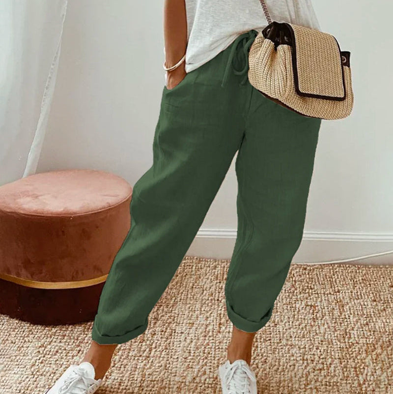 Gabrielle Davis Wide-Leg Waistband Relaxed Fit Trousers