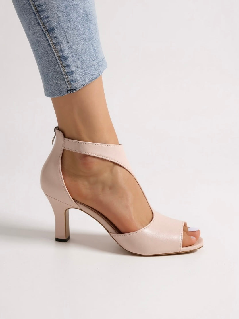 Brooke Cushioned Block Heel Cutout Sandals