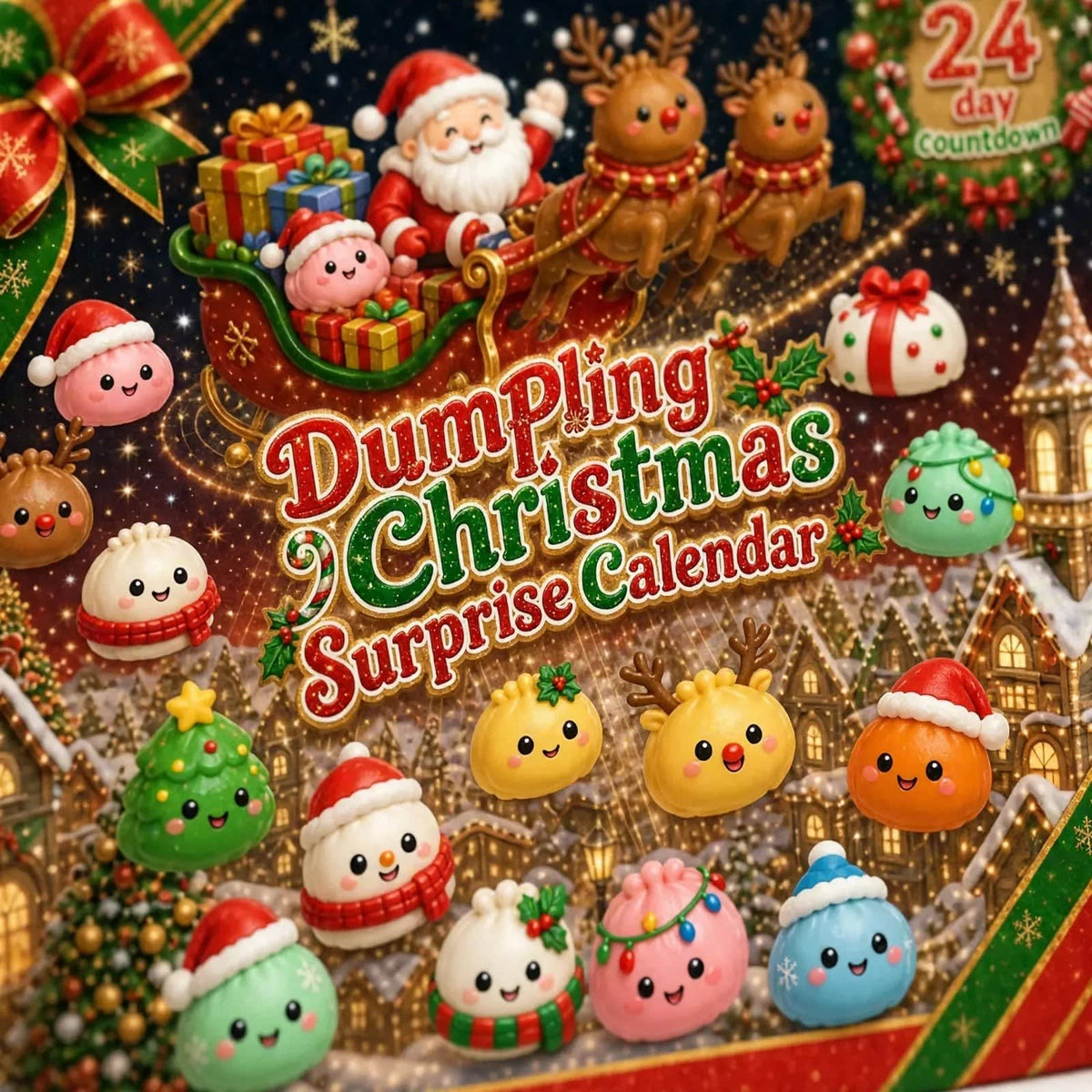 Squishy Dumpling Advent Calendar 2026 with 24 Soft Christmas Figures Xmas Countdown for Kids_4