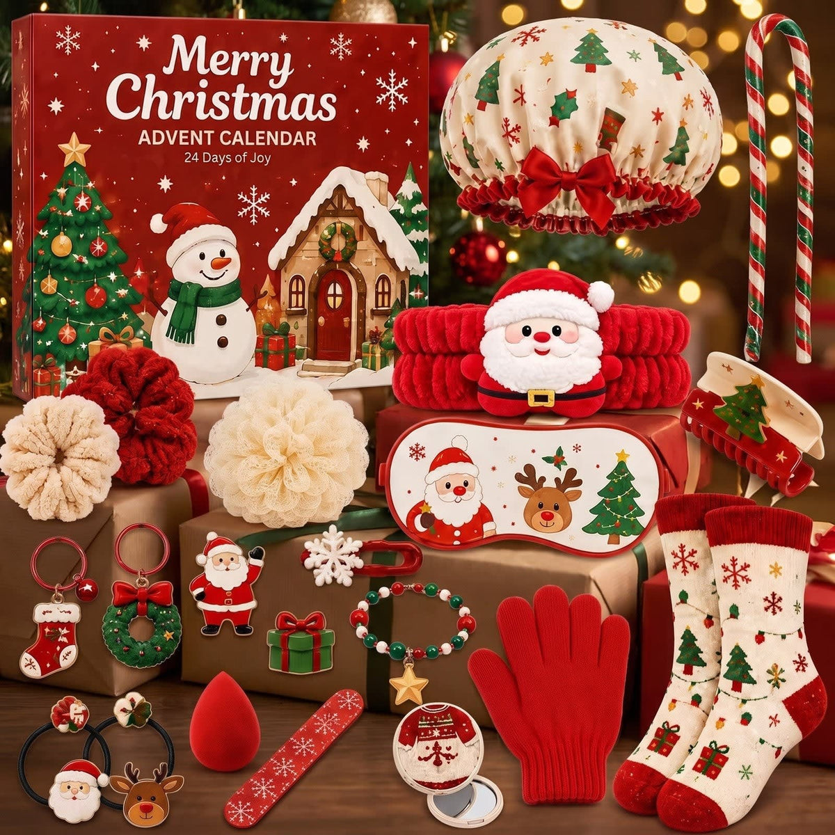 Hair Accessories Advent Calendar 2026 with 24 Spa and Winter Gifts Xmas Countdown Gift for Her_5