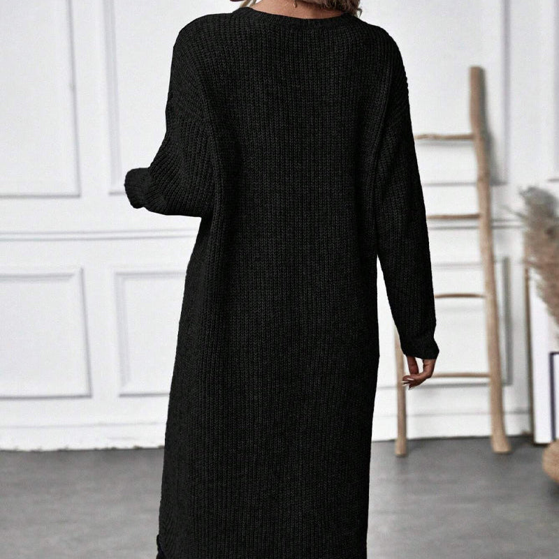 Emily Oversized Asymmetrical Long Sleeve Tunic Sweater