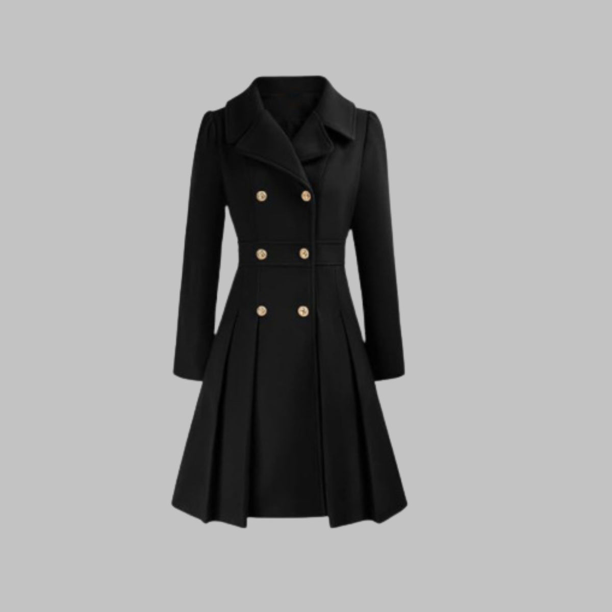 Katrine Double Breasted Pleated Coat_19