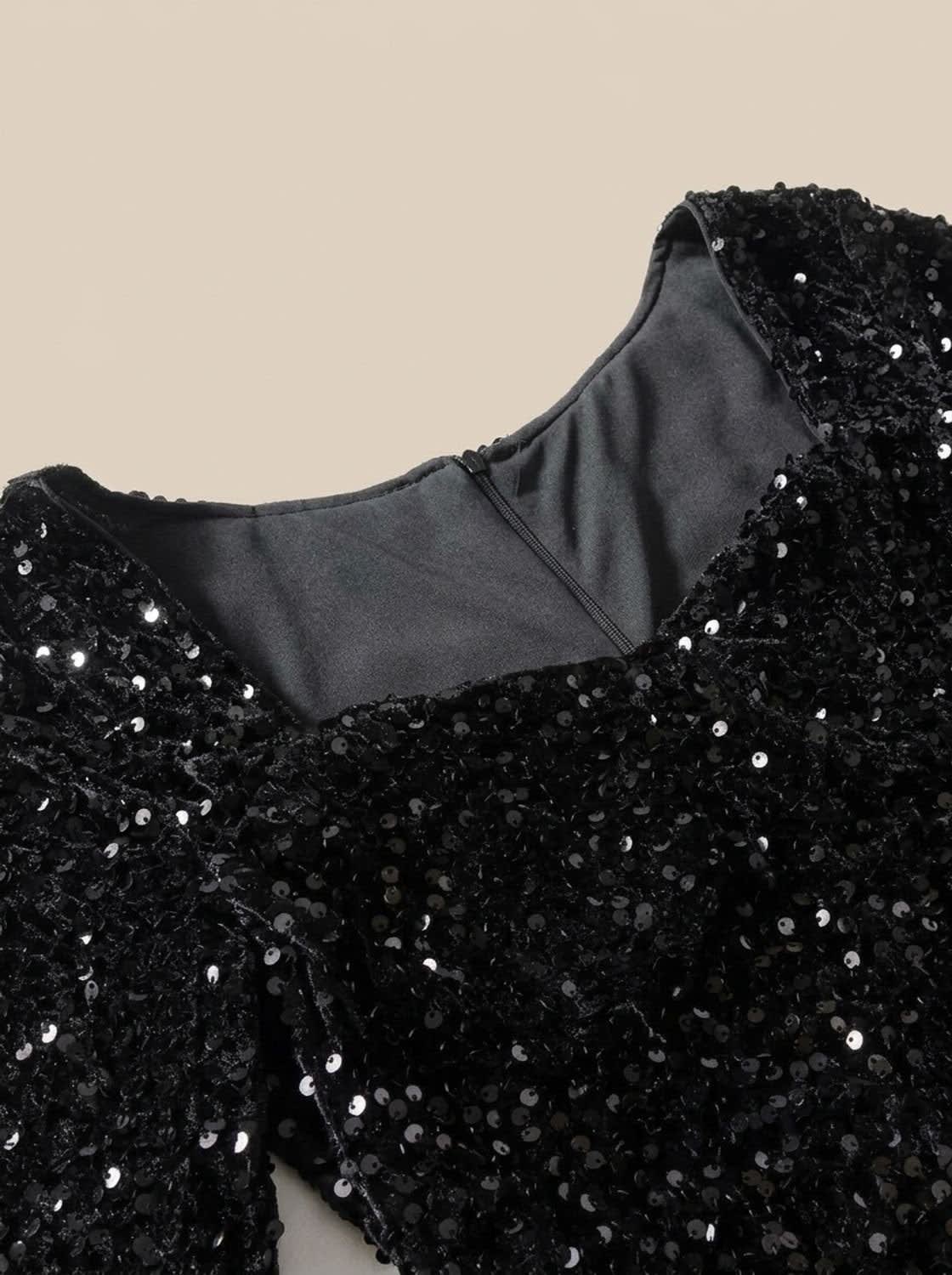 Juno Sequin Sweetheart Christmas Party Mini Dress_6