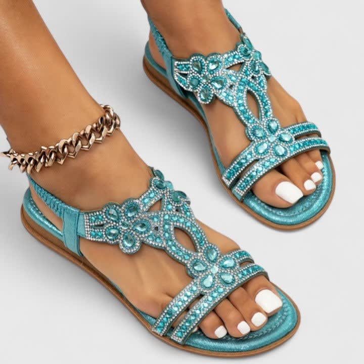 Sylvie Jewelled Flat Orthopedic Sandals_10