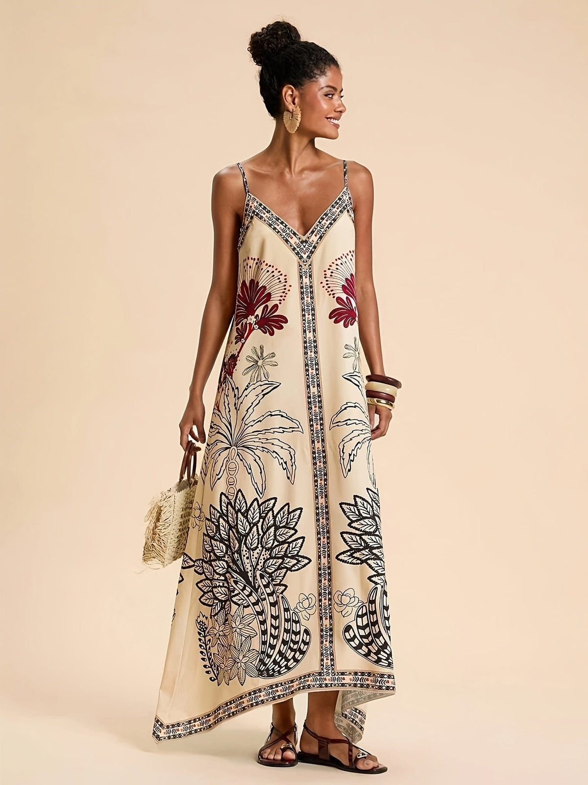 Leilani Floral Boho V-Neck Maxi Dress_5