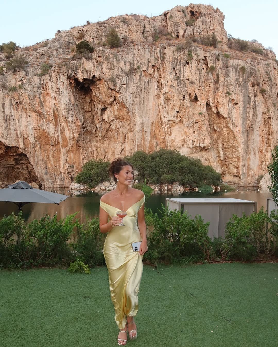 Eliza Wedding Guest Off-Shoulder Satin Maxi Dress_5