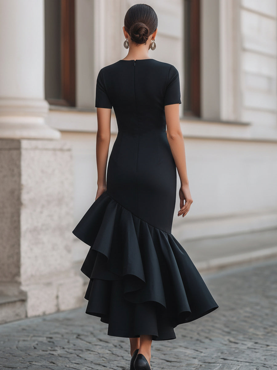 Millicent Ruffle Hem Cocktail Midi Dress_3