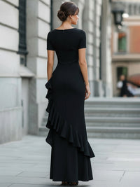 Cressida Asymmetric Ruffle Maxi Dress