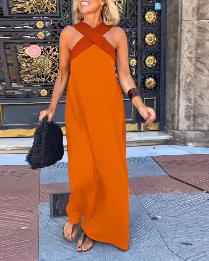 Natalie V-Neck Maxi Dress Crossover Flowy Summer
