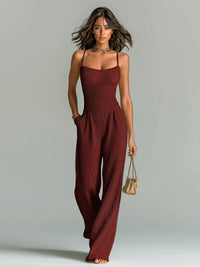 Lise Wide Leg Ribbed Jumpsuit
