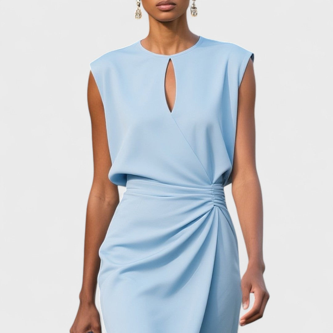 Rebecca Pierce Flattering V-Neck Midi Dress
