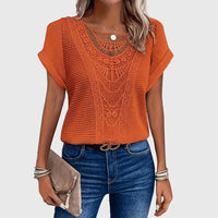 Francesca Reed Lace Trim Breathable Relaxed Blouse