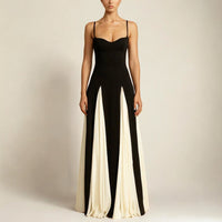 Carwen Contrast Panel Sweetheart Maxi Dress