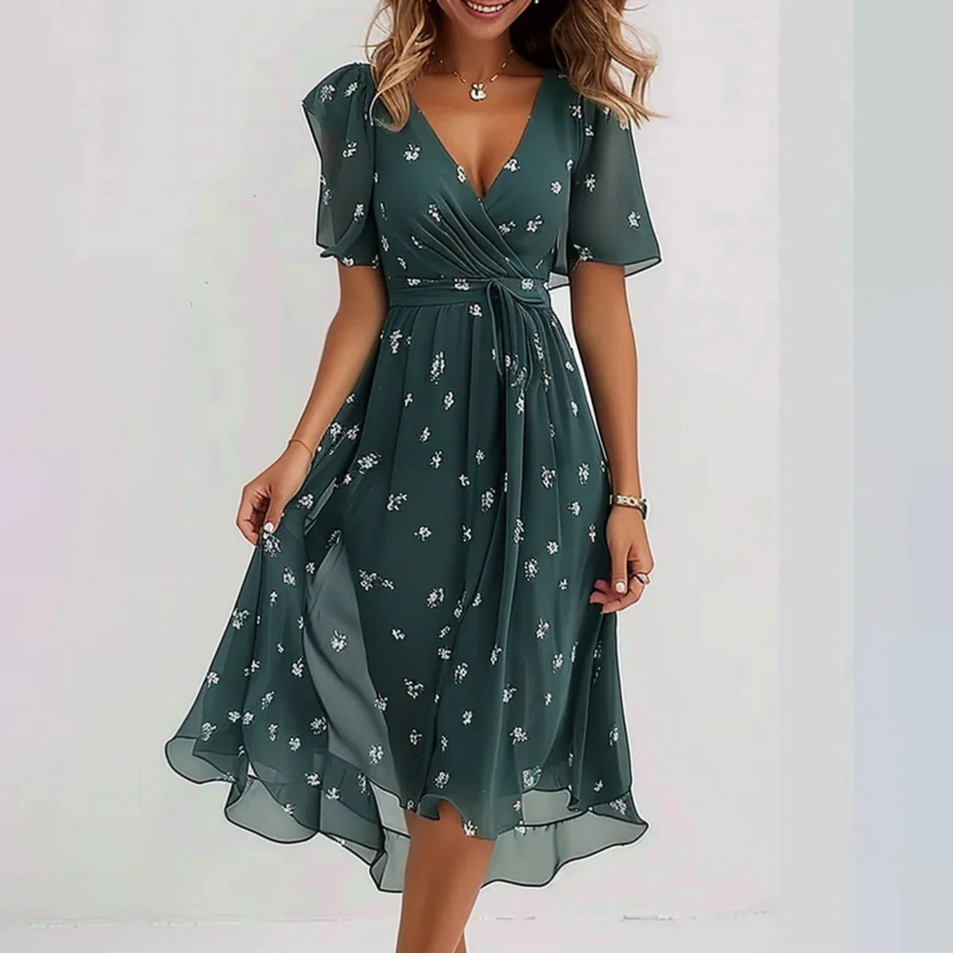 Julia Floral Midi Summer Dress