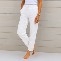 Sophia Reynolds Breathable Elastic Waist Wide-Leg Relaxed Pants