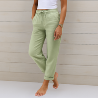 Sophia Reynolds Breathable Elastic Waist Wide-Leg Relaxed Pants