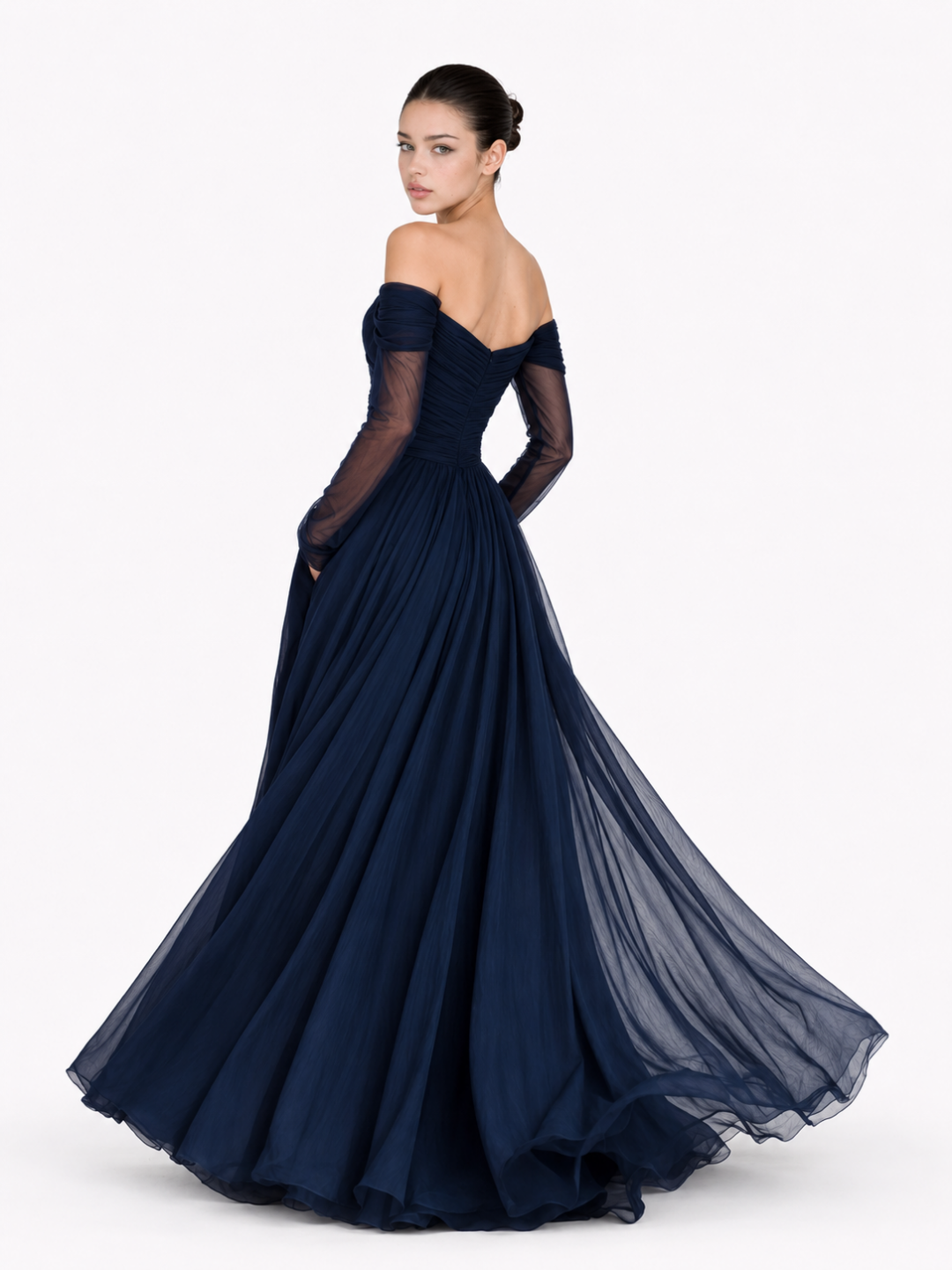 Bettina Off-Shoulder Chiffon Maxi Dress