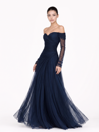Bettina Off-Shoulder Chiffon Maxi Dress
