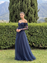 Bettina Off-Shoulder Chiffon Maxi Dress