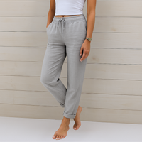 Sophia Reynolds Breathable Elastic Waist Wide-Leg Relaxed Pants