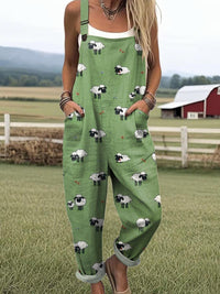 Leonora Dale Novelty Sheep Print Jumpsuit Relaxed Fit