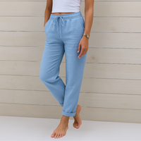 Sophia Reynolds Breathable Elastic Waist Wide-Leg Relaxed Pants