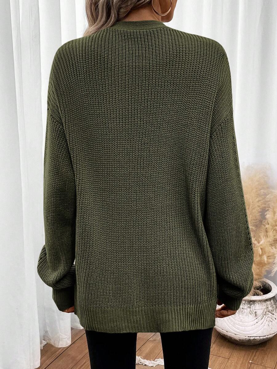 Melisande Oversized Pointelle Knit Cardigan