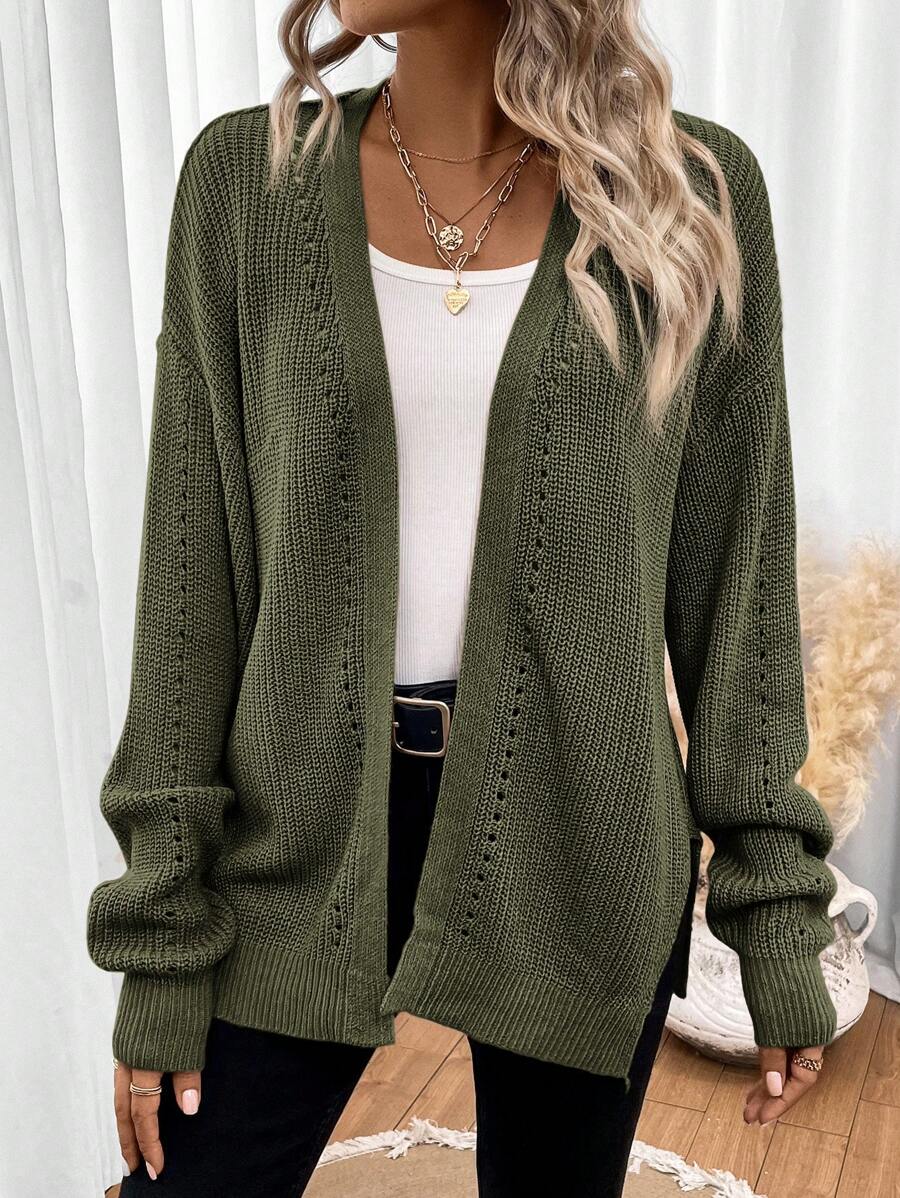 Melisande Oversized Pointelle Knit Cardigan