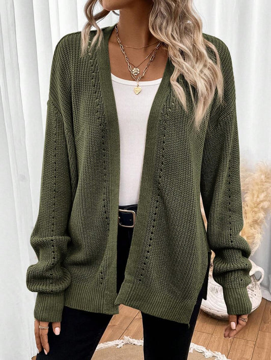 Melisande Oversized Pointelle Knit Cardigan_1