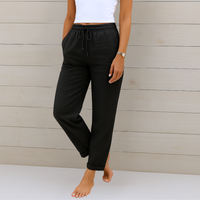 Sophia Reynolds Breathable Elastic Waist Wide-Leg Relaxed Pants
