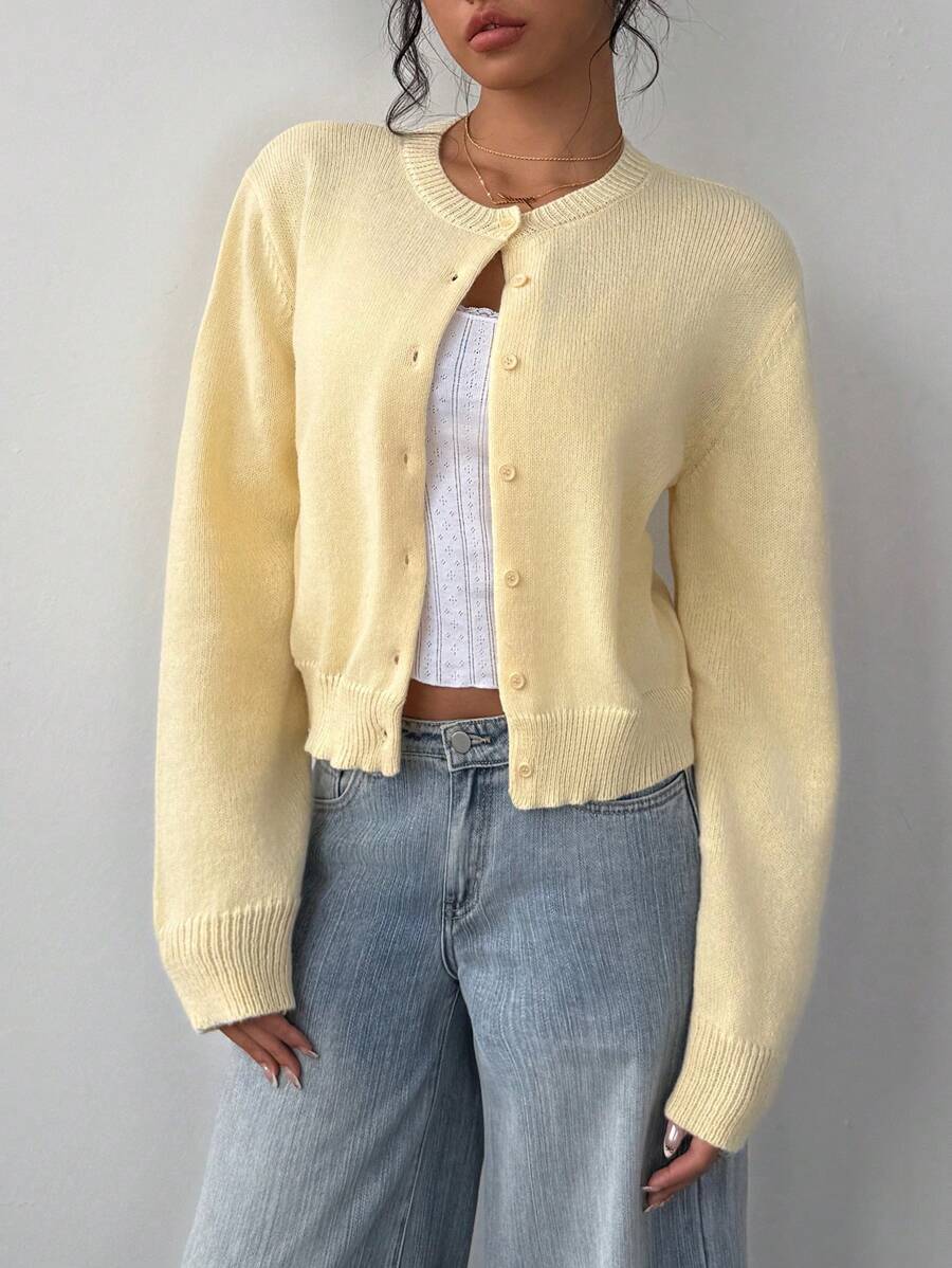 Gwenllian Cropped Knit Cardigan