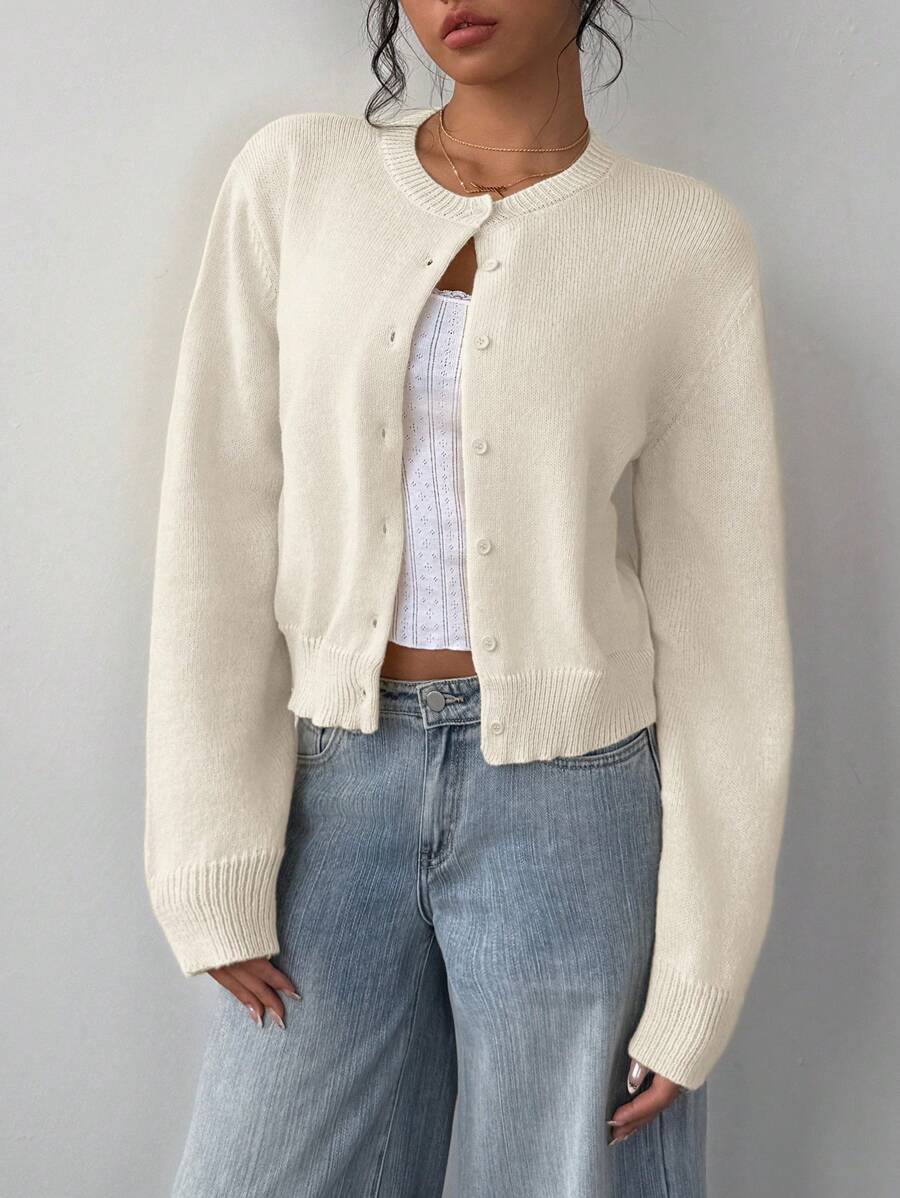 Gwenllian Cropped Knit Cardigan