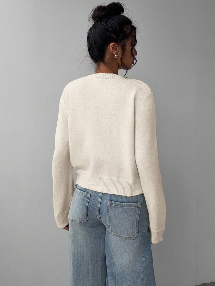 Gwenllian Cropped Knit Cardigan