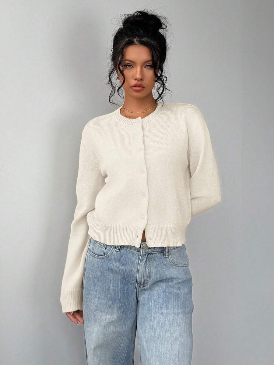Gwenllian Cropped Knit Cardigan