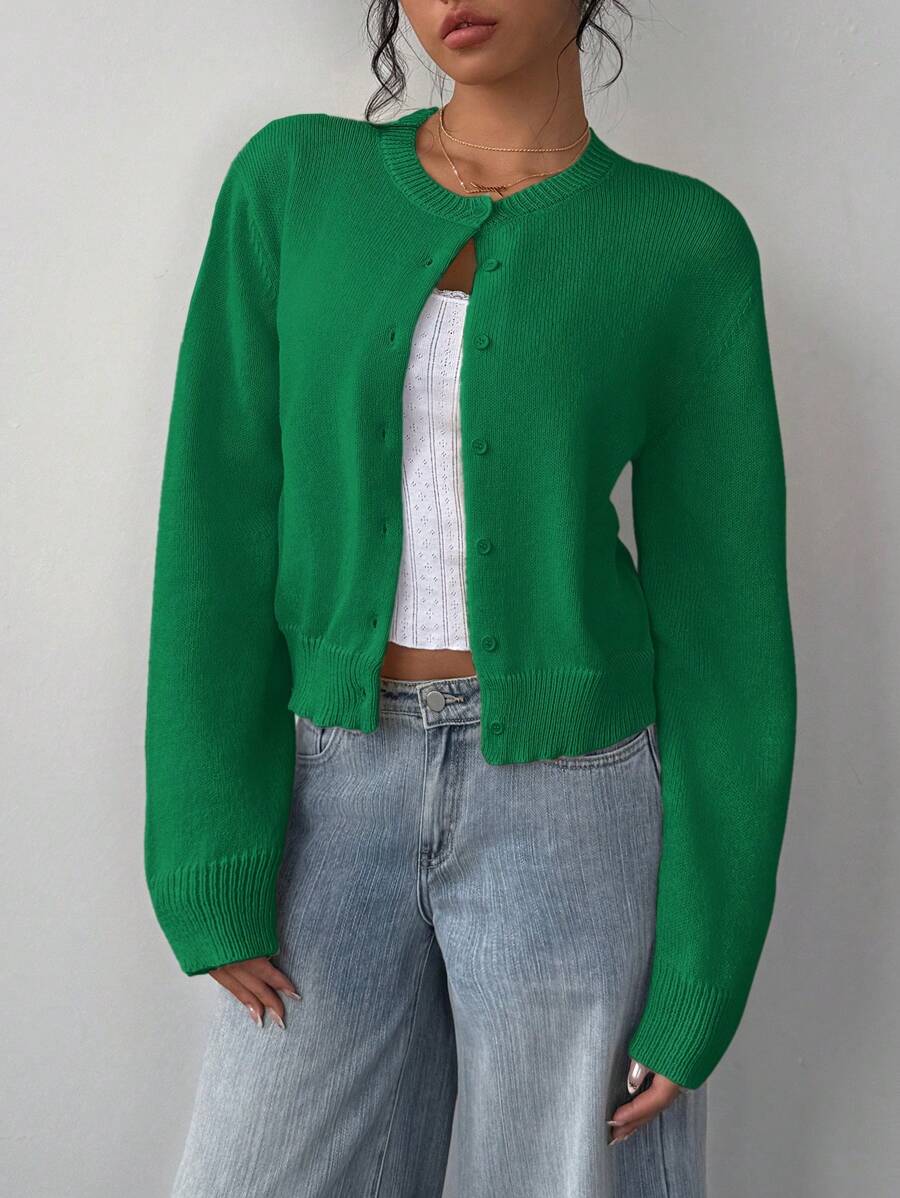 Gwenllian Cropped Knit Cardigan