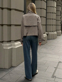 Pandora Houndstooth Funnel Neck Jacket