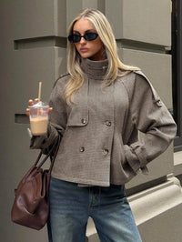 Pandora Houndstooth Funnel Neck Jacket