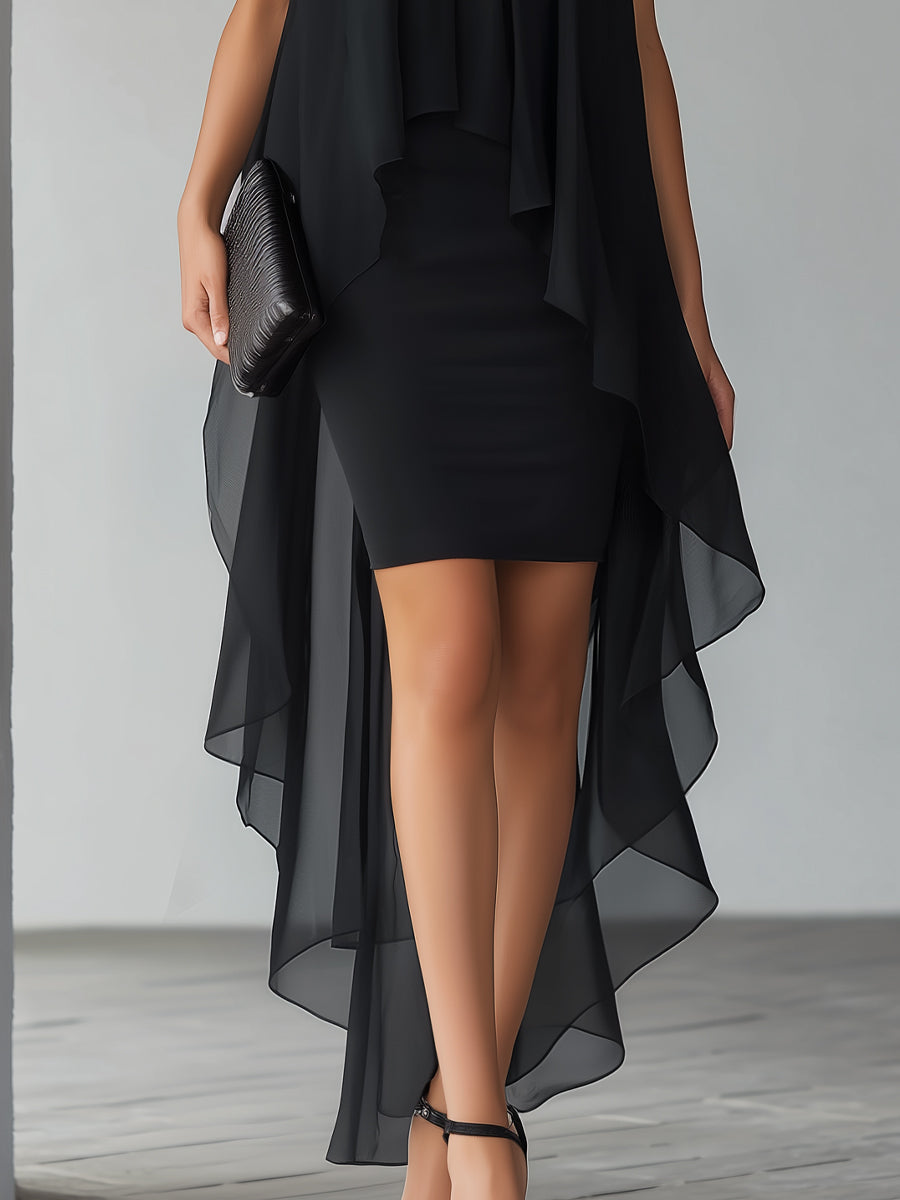 Katriel Chiffon Overlay Cocktail Dress