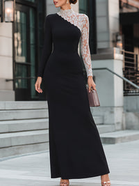 Berthe Lace Evening Maxi Dress