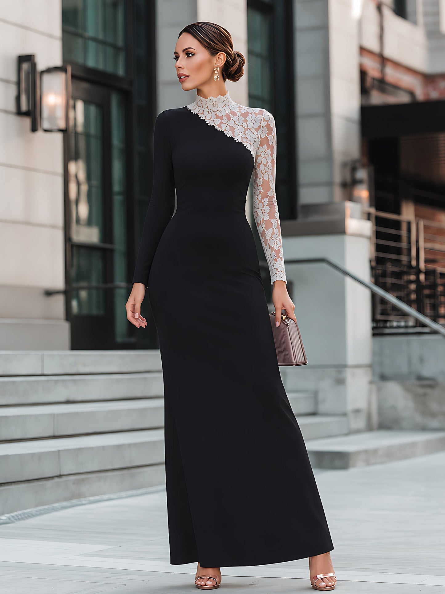 Berthe Lace Evening Maxi Dress_6