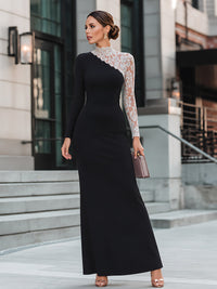 Berthe Lace Evening Maxi Dress