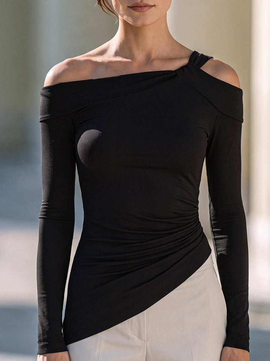 Delphi Off-Shoulder Ruched Top