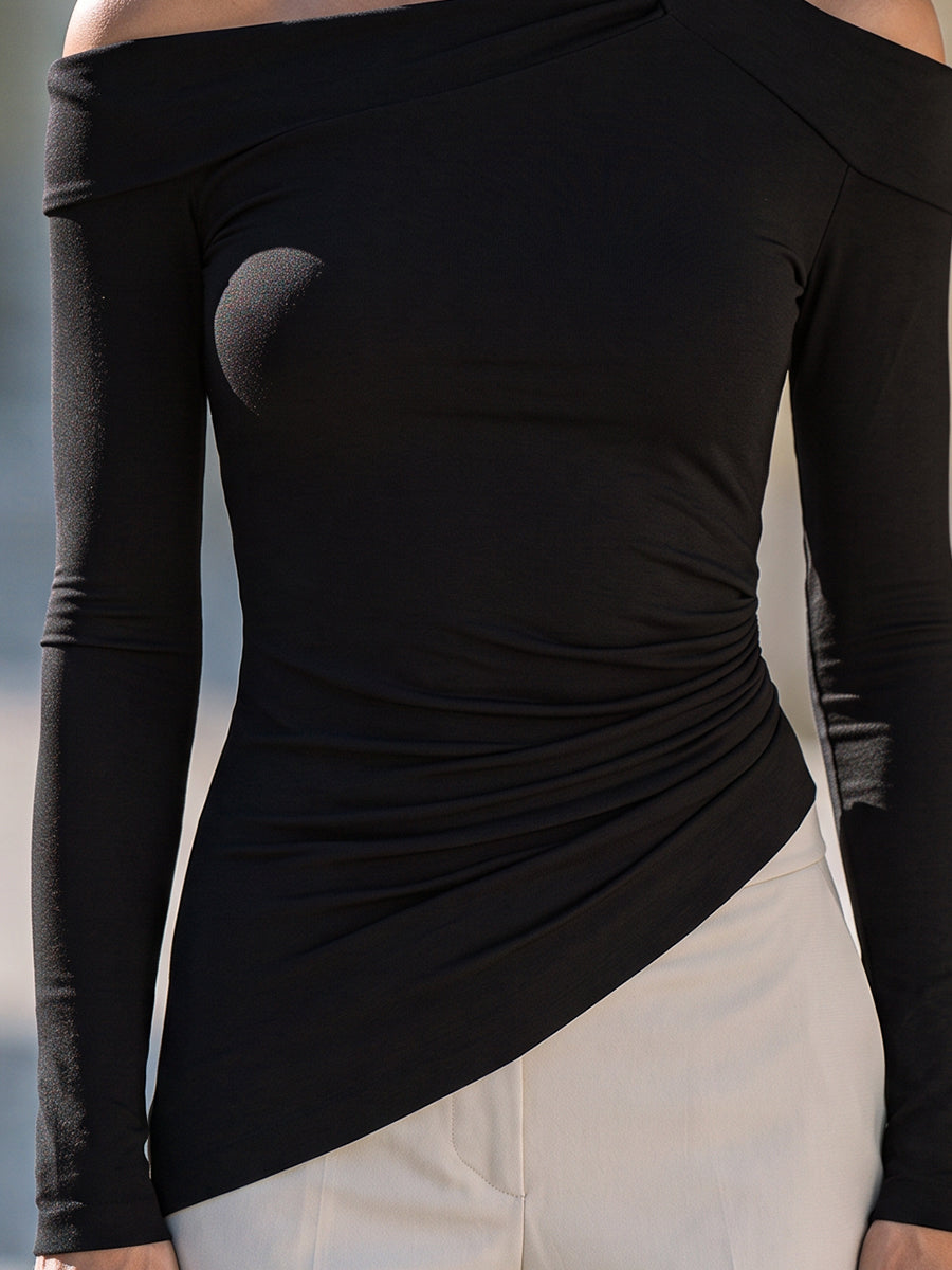 Delphi Off-Shoulder Ruched Top_3