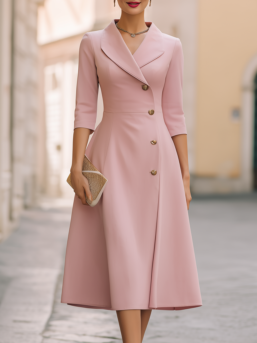 Ghislaine Button Front Midi Dress