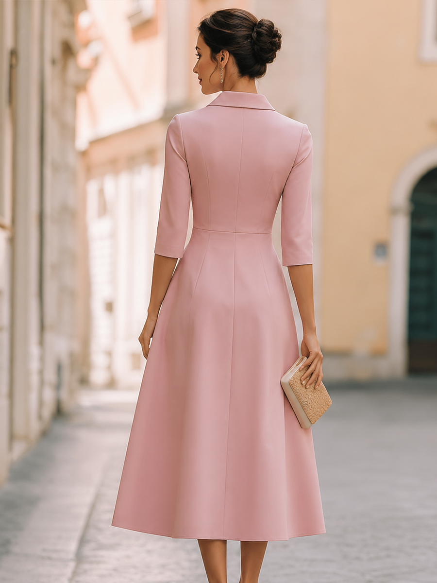 Ghislaine Button Front Midi Dress