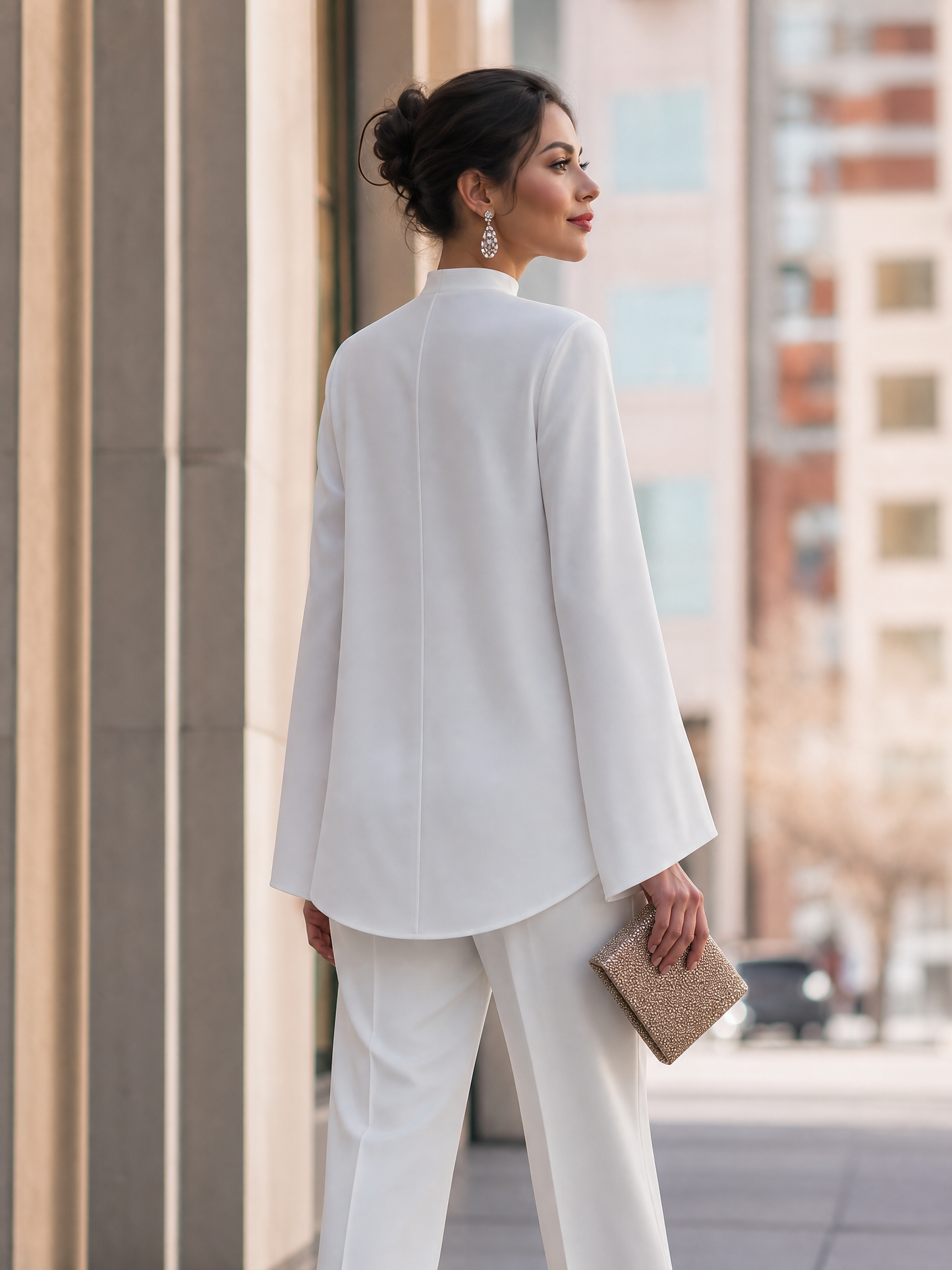 Candela Asymmetric Button Blouse_5