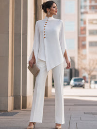 Candela Asymmetric Button Blouse