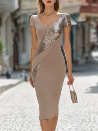 Fernanda Sequin Cocktail Midi Dress